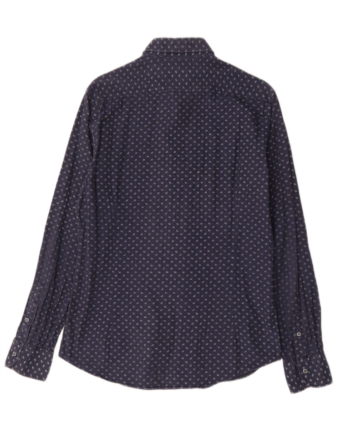 Camicia da uomo Massimo Dutti in cotone Paisley medio blu navy