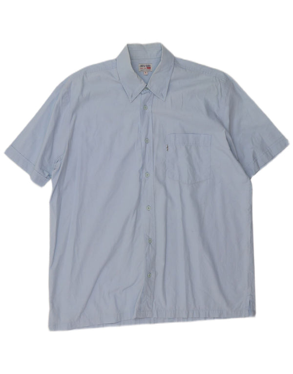 Camicia a maniche corte da uomo Levi's Large in cotone blu