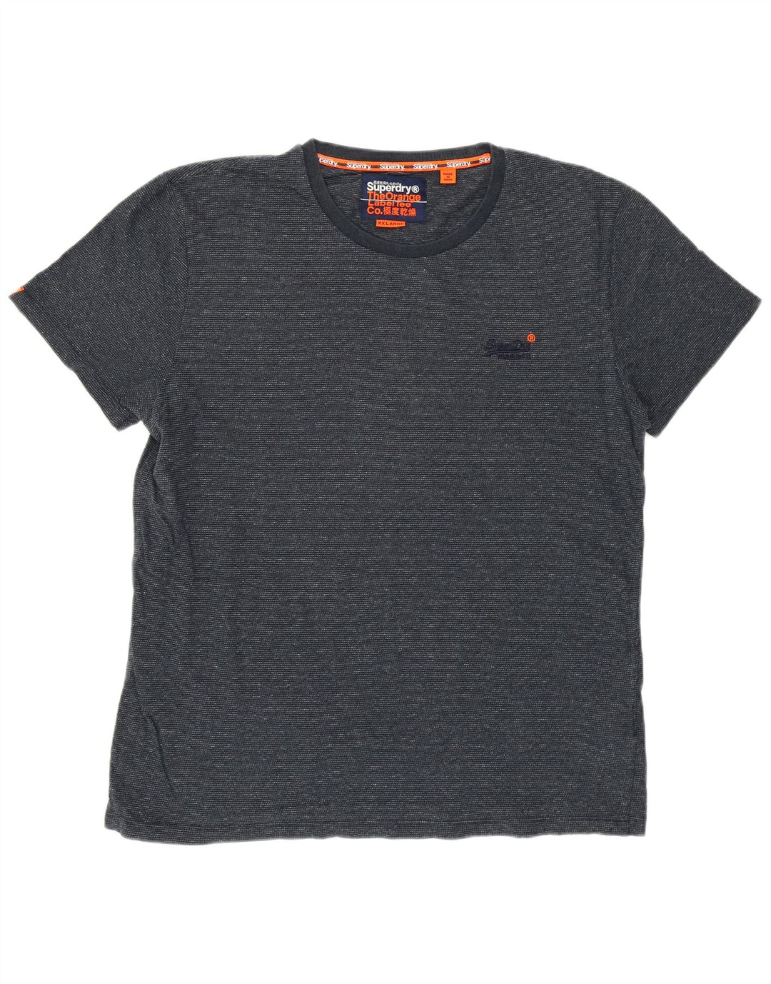 T-shirt da uomo Superdry Top 2XL cotone screziato blu navy