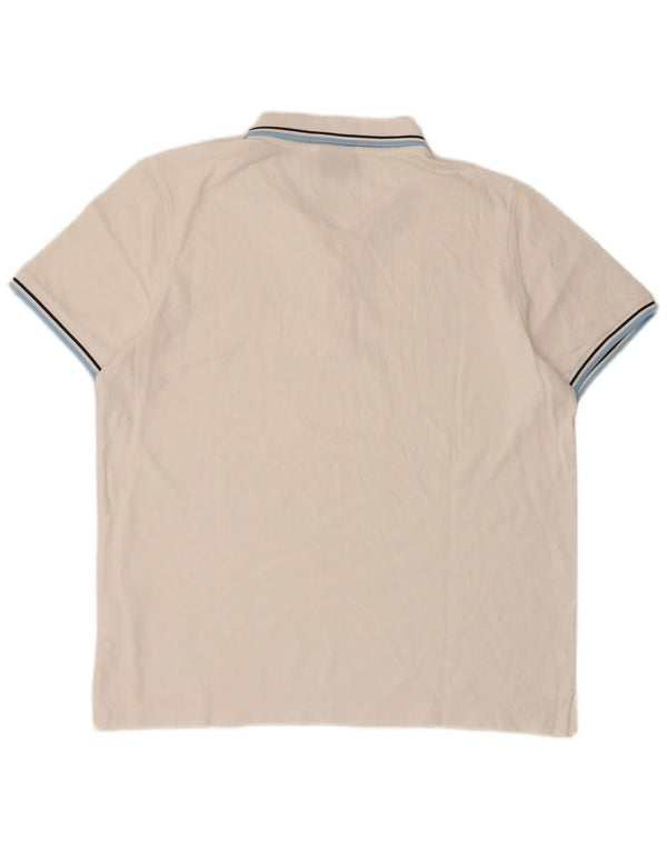 Polo da uomo Lotto Large in cotone a righe bianche