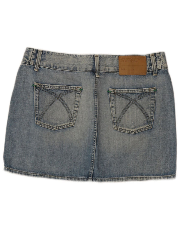 Gonna mini denim da donna Benetton IT 44 media W32 blu cotone