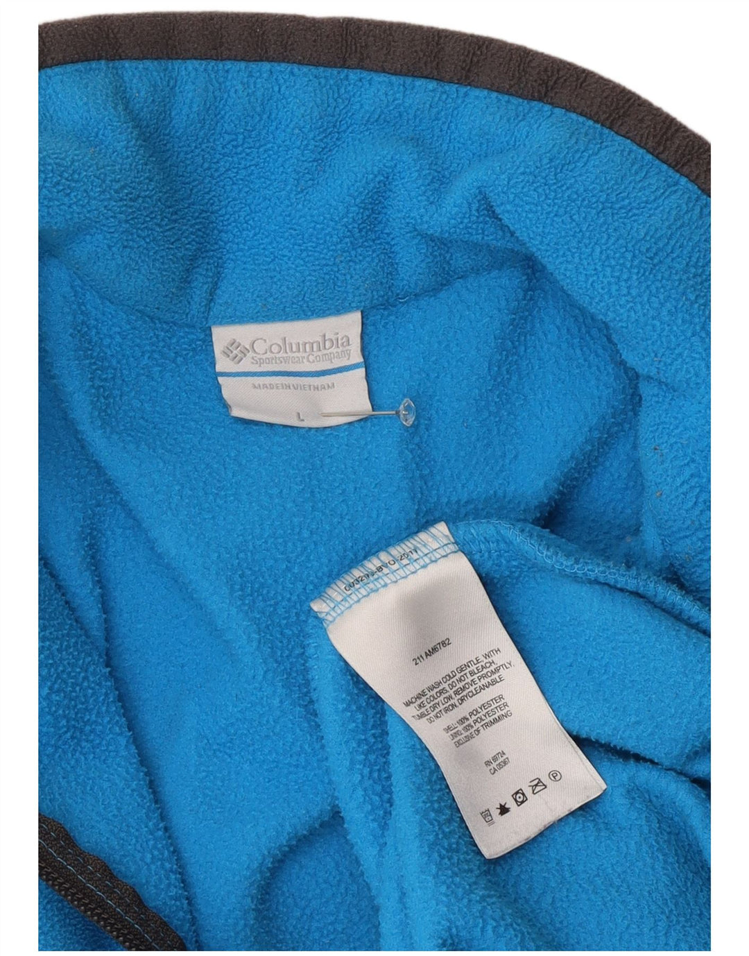 Maglione in pile da uomo Columbia con zip e collo, grande, in poliestere blu