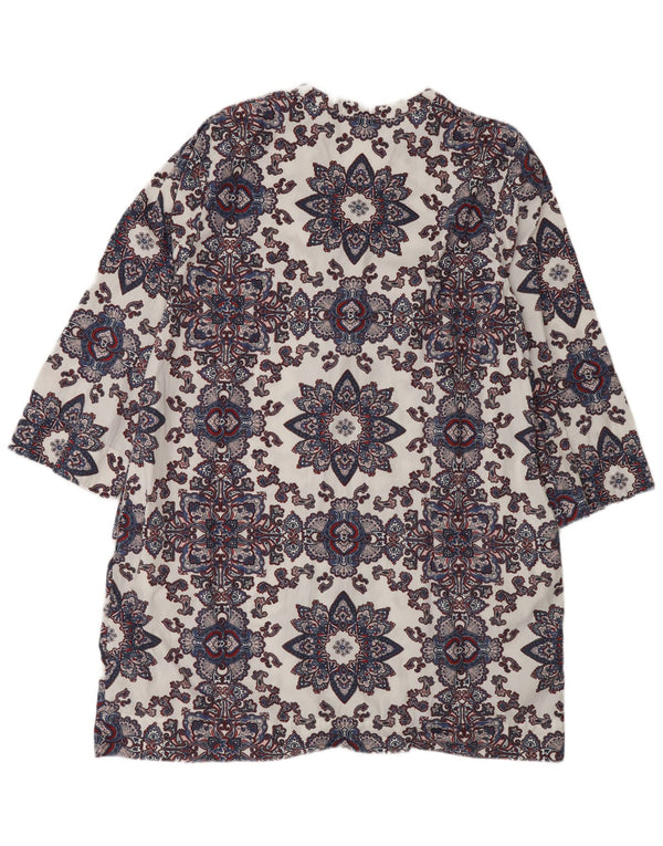 Abito a tunica con maniche a 3/4 da donna Boden UK 18 XL Cotone Paisley bianco
