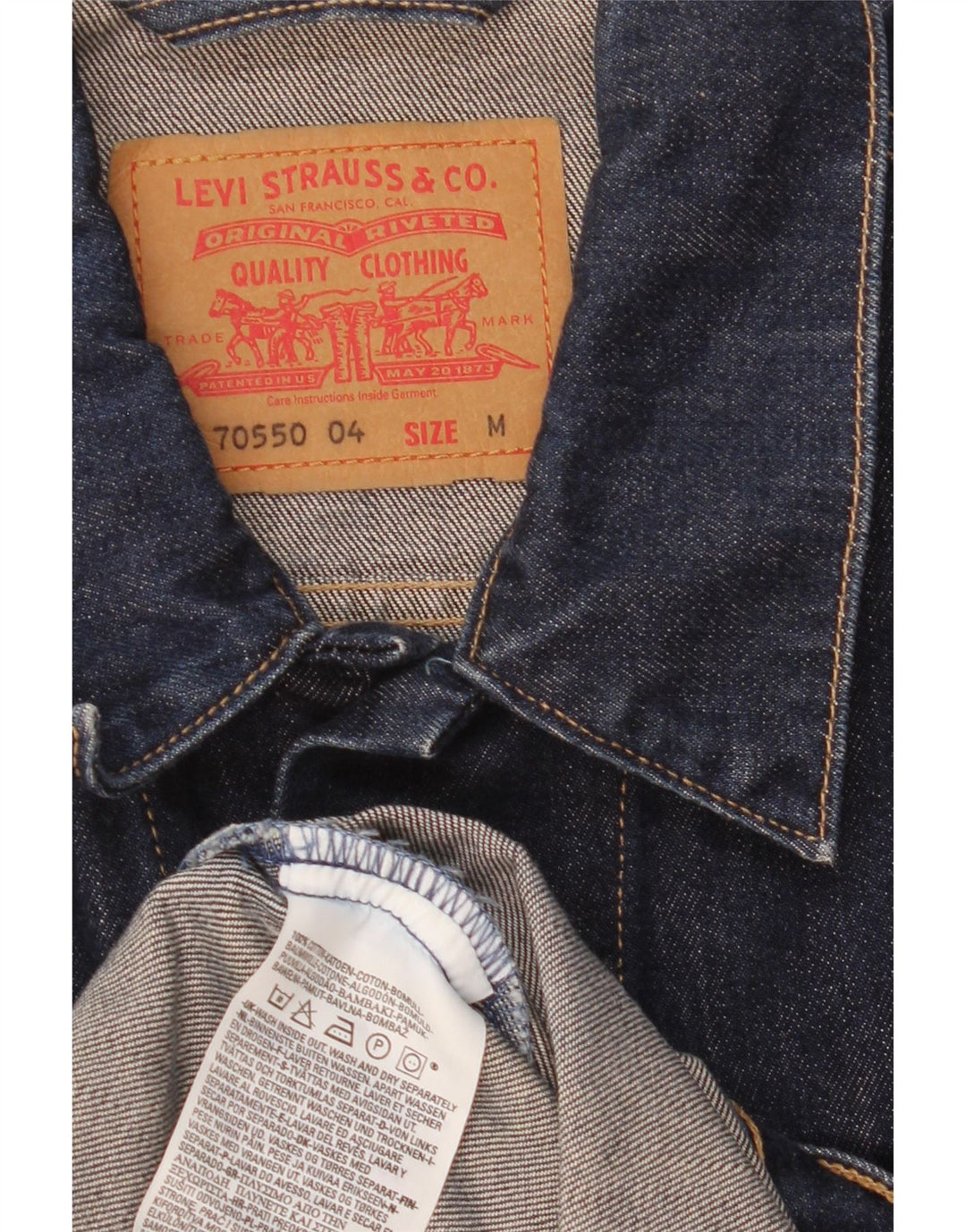 Giacca di jeans da uomo Levi's UK 38 cotone blu navy medio