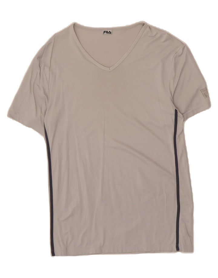 FILA Womens T-Shirt Top UK 16 Large Grey Vintage Fila and Second-Hand Fila from Messina Hembry 