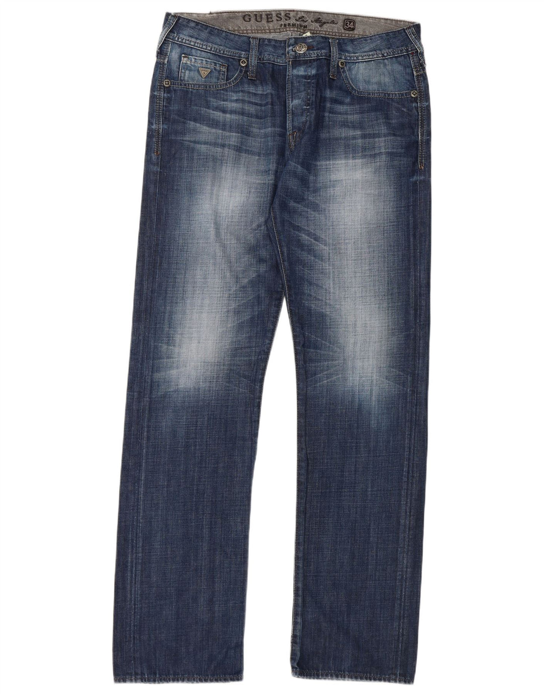 Jeans dritti da uomo Guess W34 L34 cotone blu