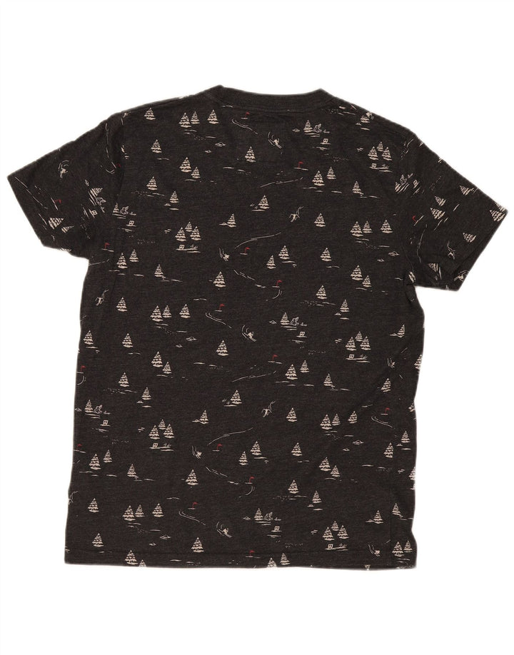 T-shirt da uomo con motivo astratto Abercrombie & Fitch in cotone grigio medio