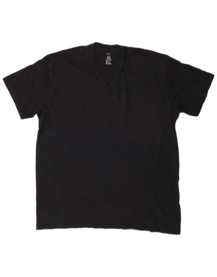 CALVIN KLEIN T-shirt da uomo Top Large in cotone blu navy