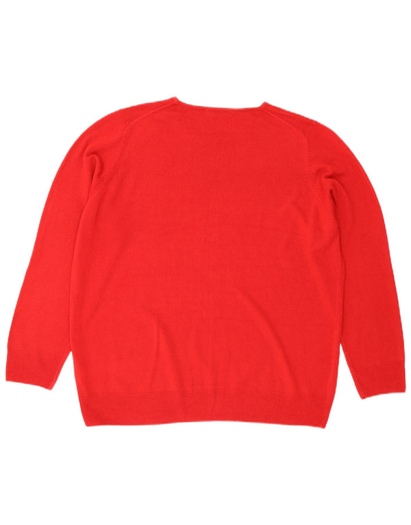Maglione maglione girocollo da donna Marks & Spencer UK 20 2XL Acrilico rosso