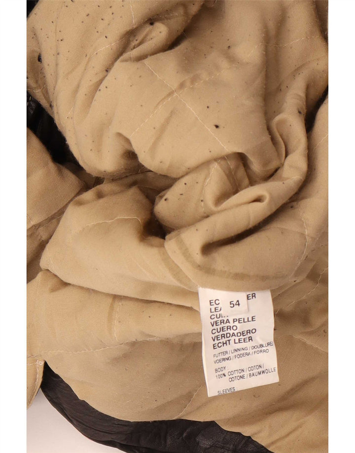 Giacca in pelle vintage da uomo IT 54 2XL Marrone