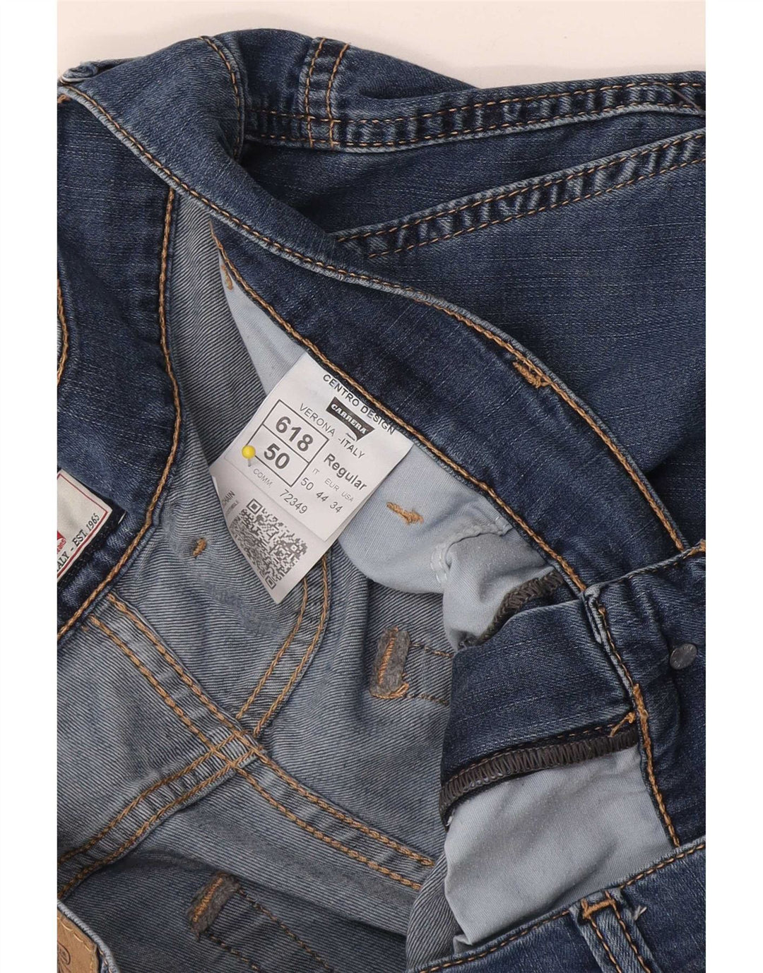 Carrera Uomo 618 Pantaloncini cargo in denim W34 Grande cotone blu