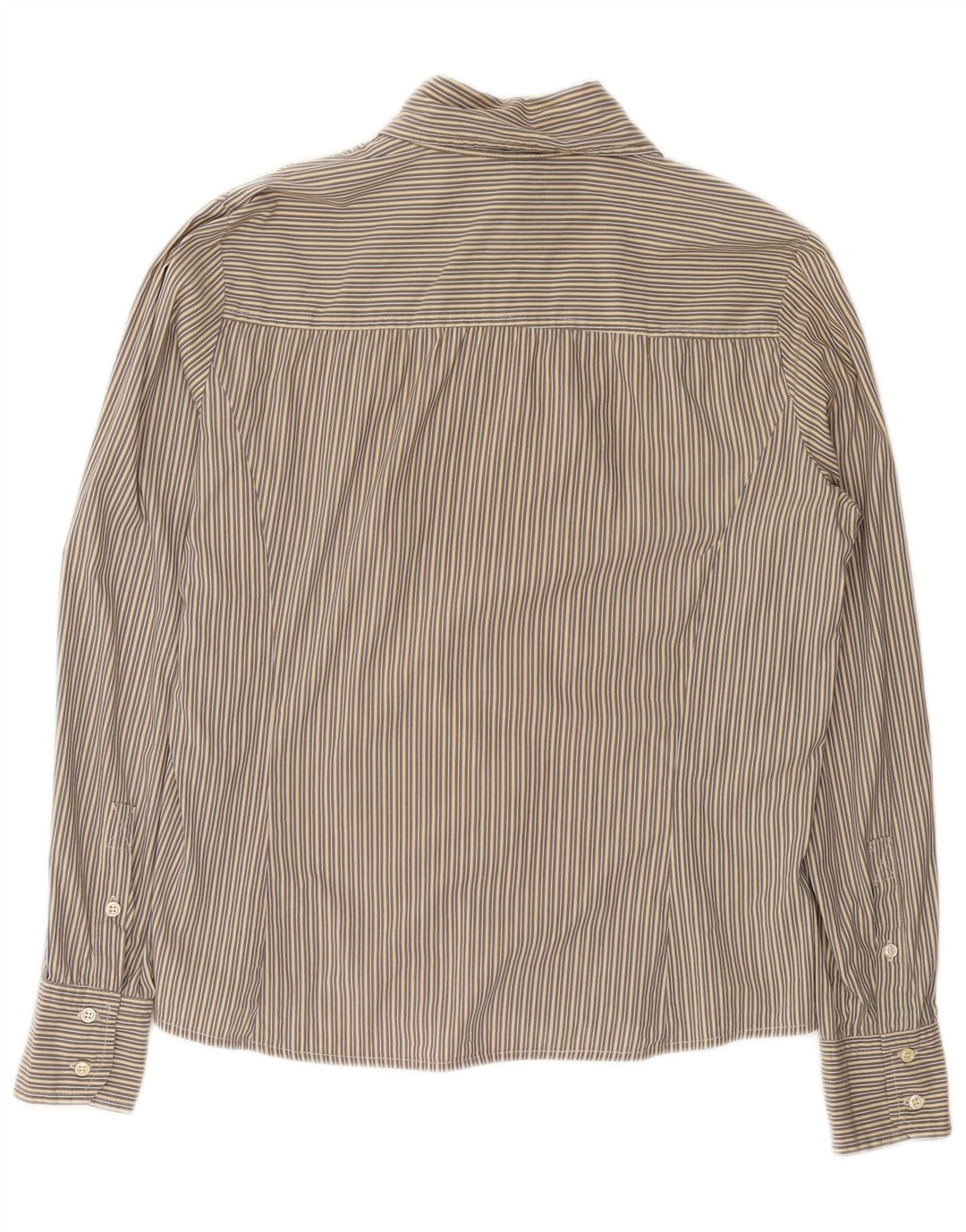 MAX MARA Camicia da donna con volant sul davanti per il fine settimana UK 16 Gessato beige grande