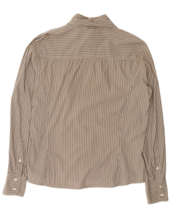 MAX MARA Camicia da donna con volant sul davanti per il fine settimana UK 16 Gessato beige grande