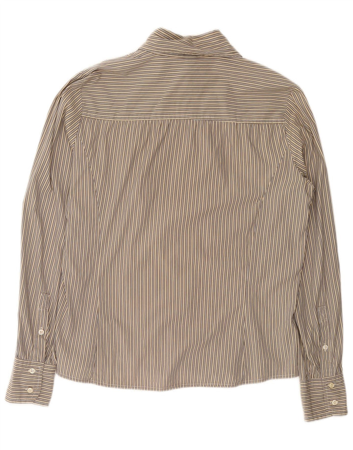 MAX MARA Camicia da donna con volant sul davanti per il fine settimana UK 16 Gessato beige grande