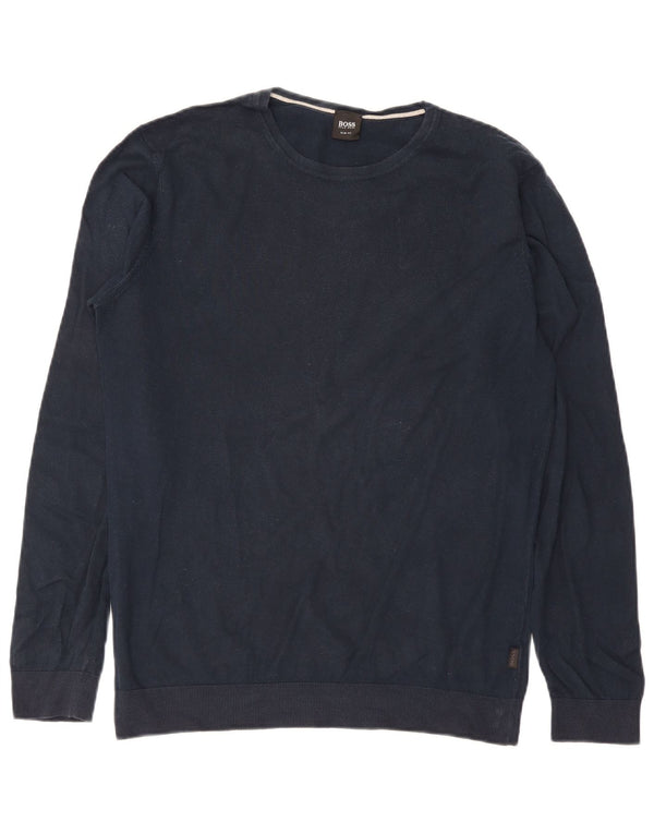 Maglione maglione girocollo da uomo Hugo Boss grande blu navy