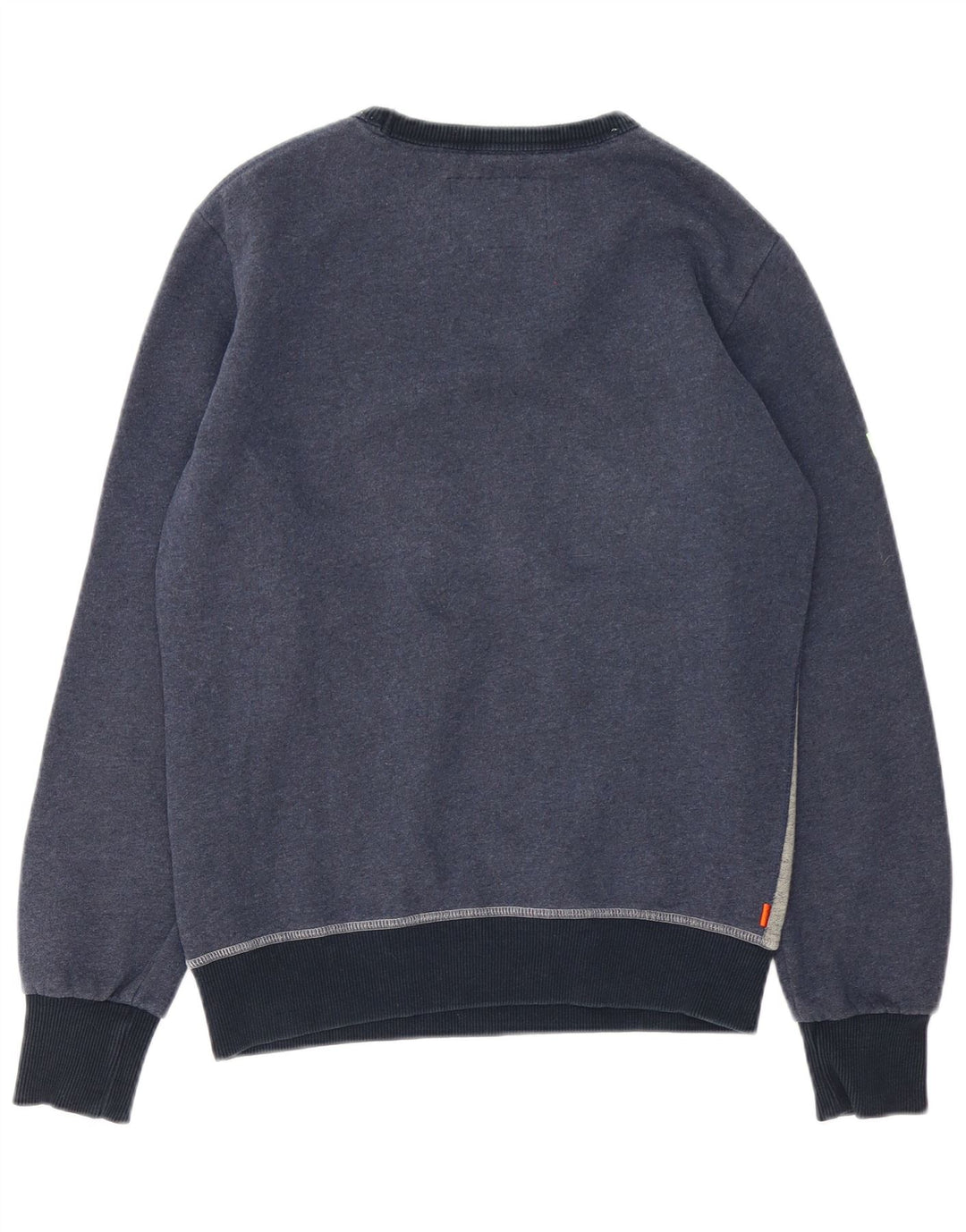 Felpa grafica da uomo Superdry Maglione medio blu navy in cotone color block