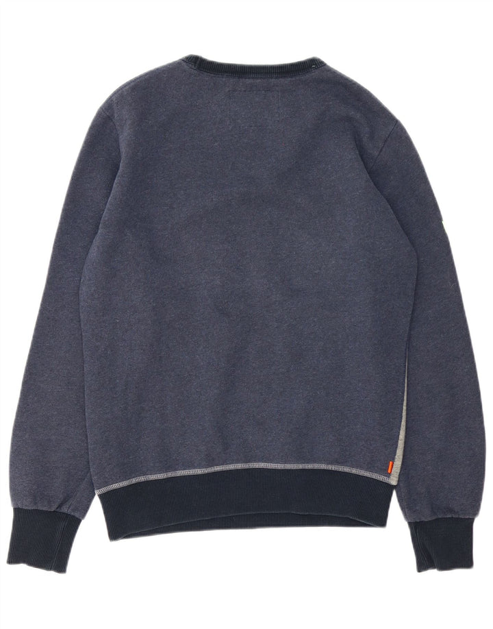 Felpa grafica da uomo Superdry Maglione medio blu navy in cotone color block