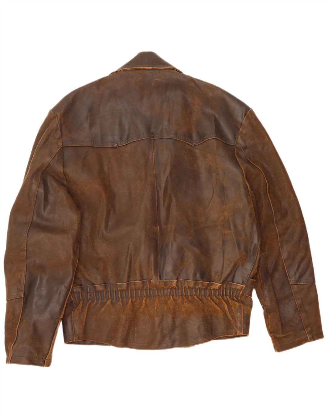 Giacca da motociclista in pelle da uomo vintage UK 42 XL Marrone