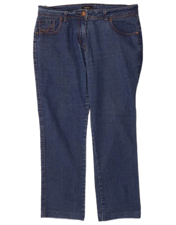 M&Co Womens Straight Jeans UK 14 Large W32 L28 Blue Cotton