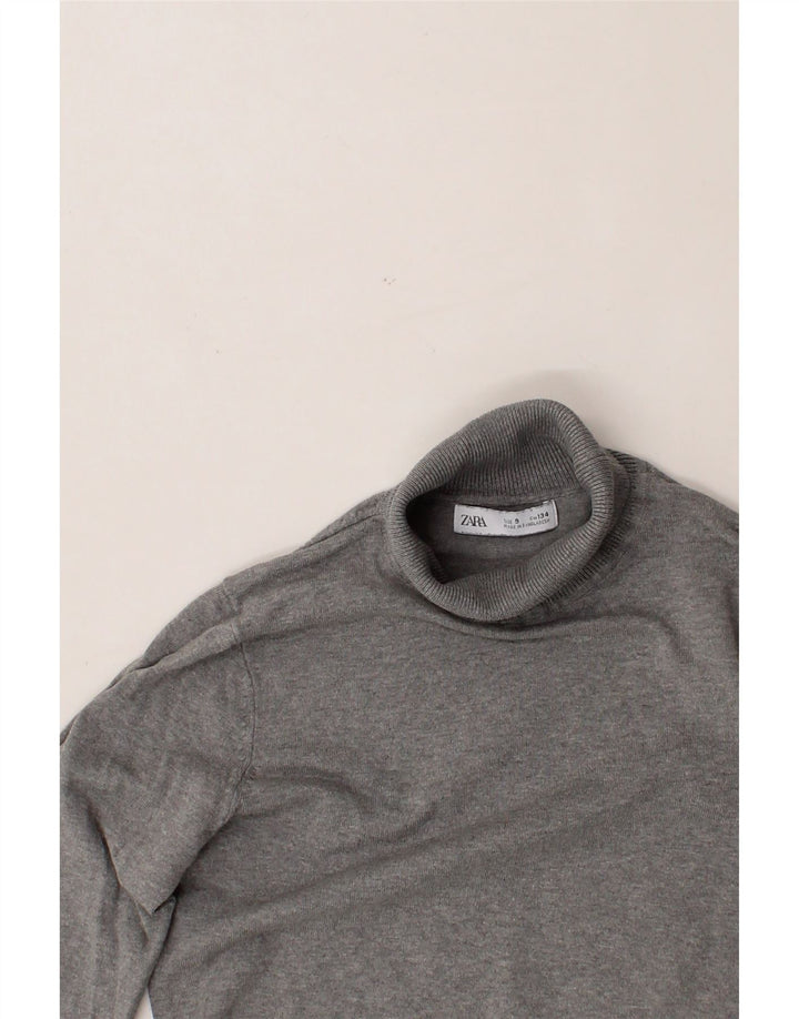 ZARA Boys Roll Neck Jumper Sweater 8-9 Years Grey Vintage Zara and Second-Hand Zara from Messina Hembry 