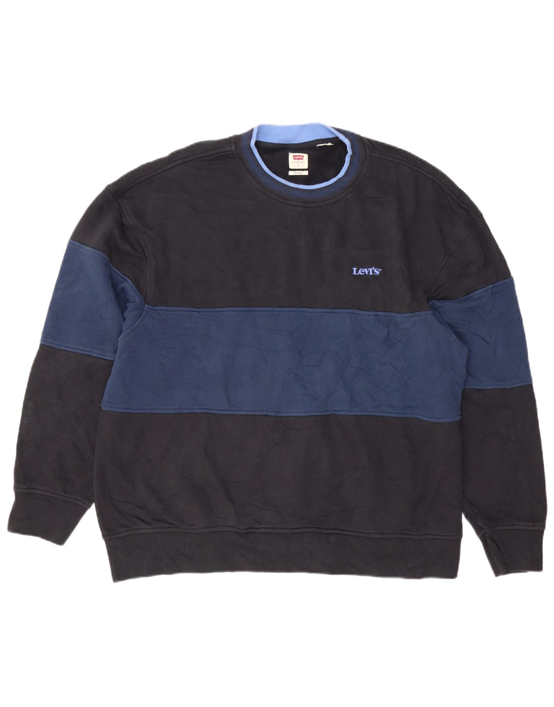 Levi's Felpa da uomo dalla vestibilità rilassata, grande, color block blu navy