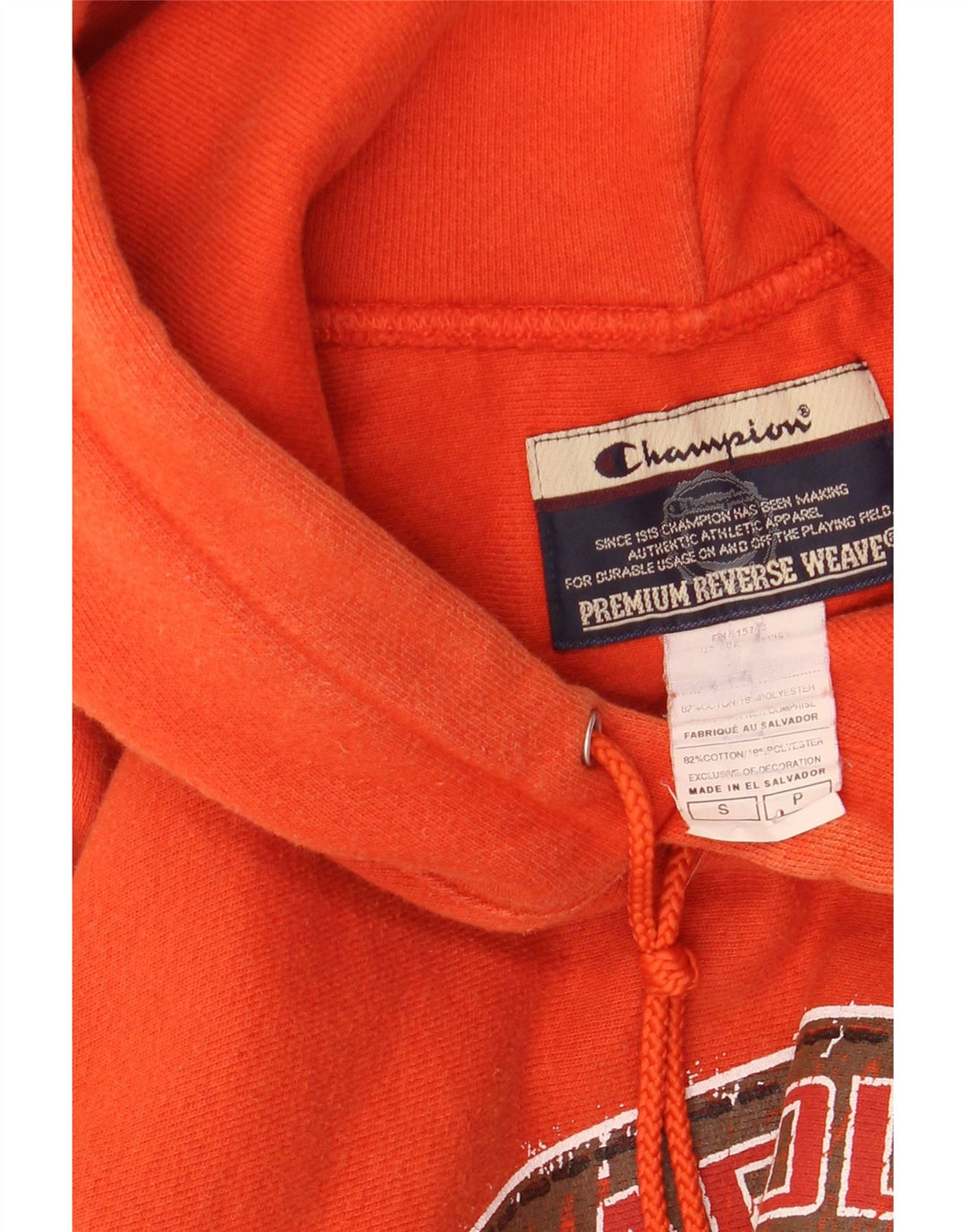 Felpa con cappuccio grafica Champion Reverse Weave da uomo, piccola, in cotone rosso