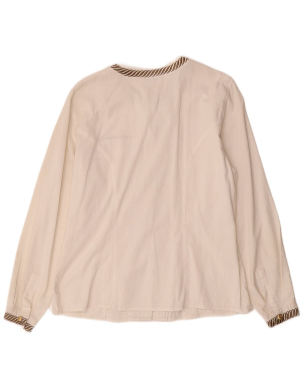 ROCCOBAROCCO Camicia Blusa Donna IT 46 Cotone Righe Grandi Bianche