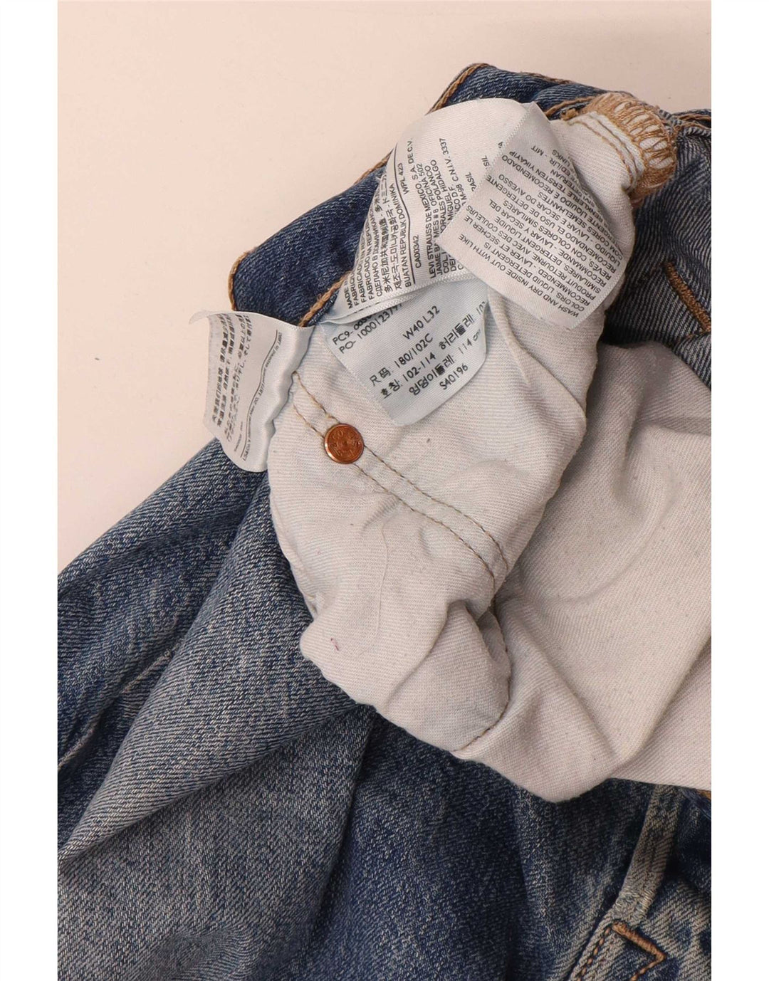 Jeans dritti da uomo Levi's W40 L32 in cotone blu