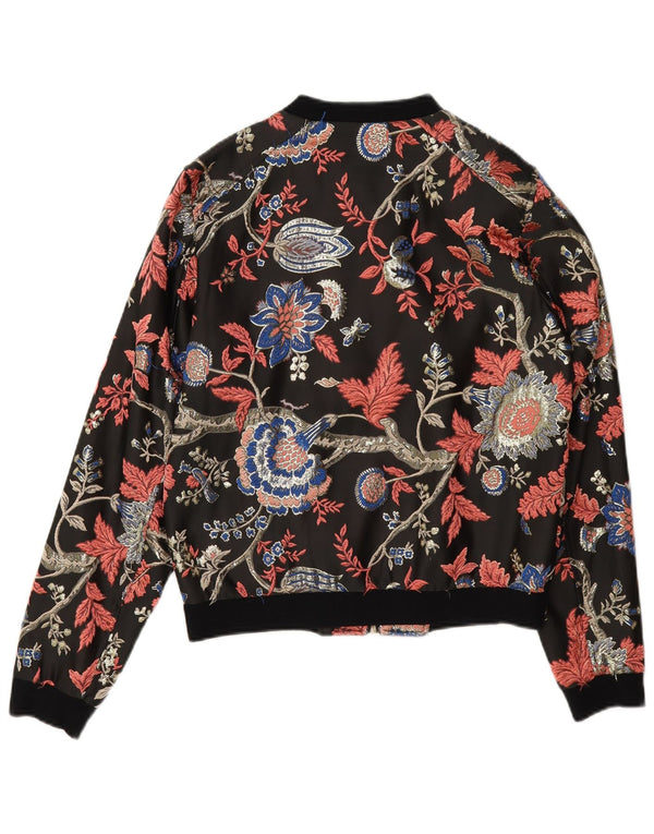 Giubbotto bomber da donna Guess UK 6 XS poliestere floreale nero