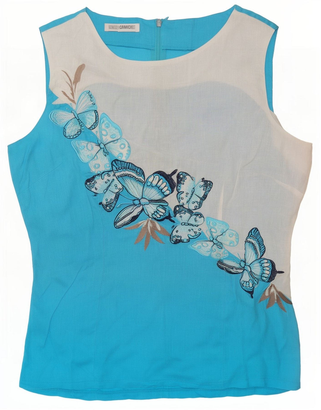 Naracamicie Camicetta grafica da donna Top UK 12 Farfalla blu media