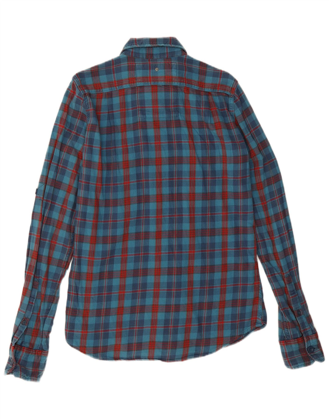 Camicia da uomo in flanella Superdry in cotone a quadri blu medio