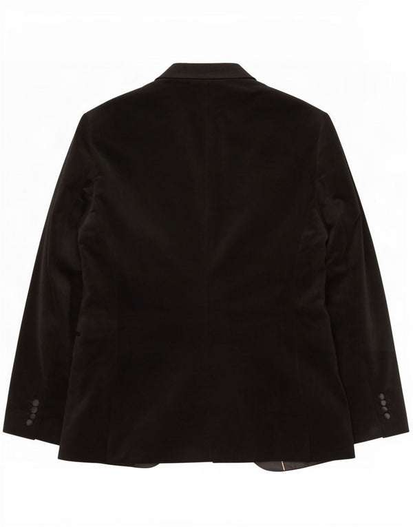 Giacca blazer in velluto da uomo a 1 bottone Zara EU 54 XL poliestere nero