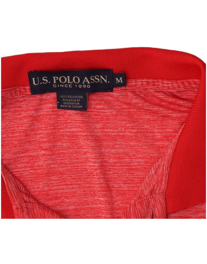 Polo Assn. Camicia da uomo in poliestere screziato rosso medio