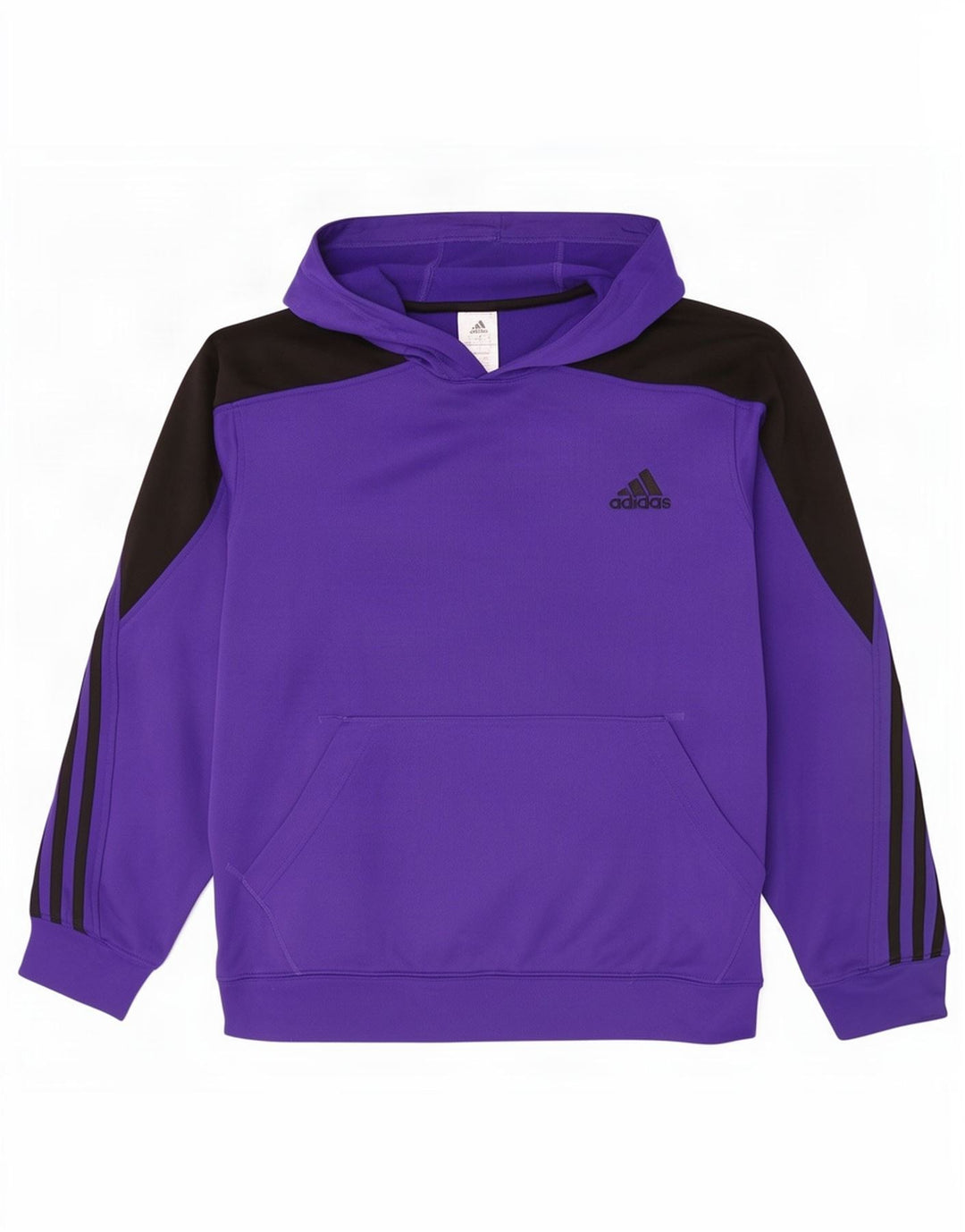 Felpa con cappuccio da uomo Adidas Large viola color block in poliestere