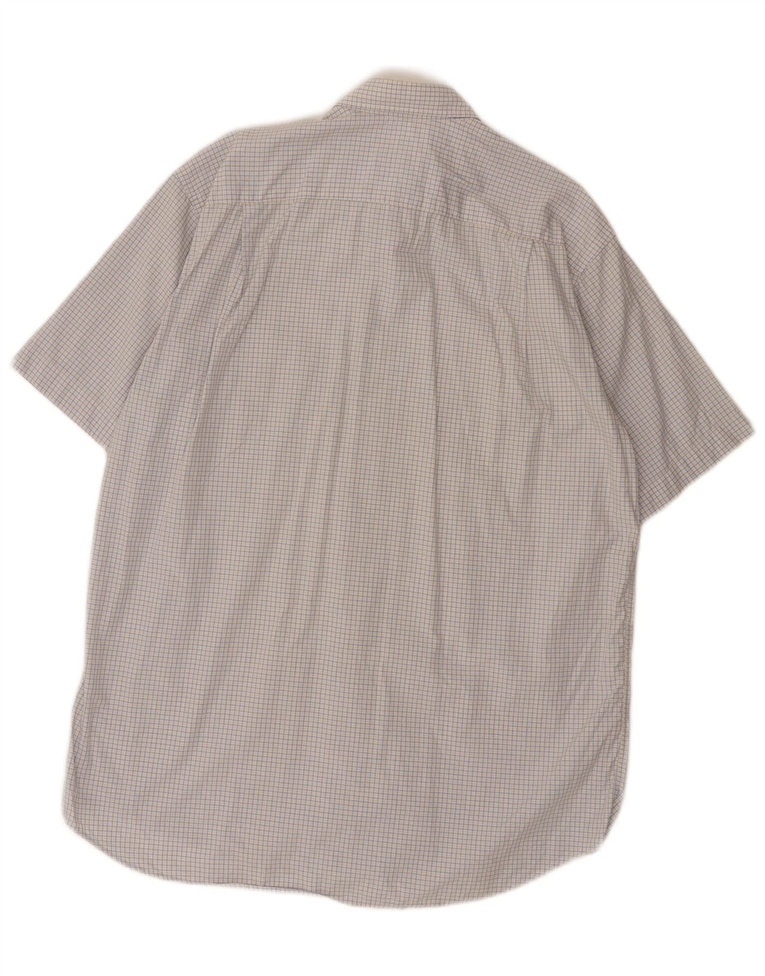 Camicia a maniche corte da uomo Lacoste taglia 40 in cotone a quadri blu medio