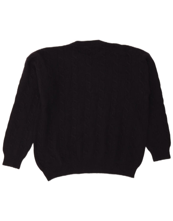 Zanolini Mens Crew Neck Jumper Sweater XL Navy Blue Virgin Wool