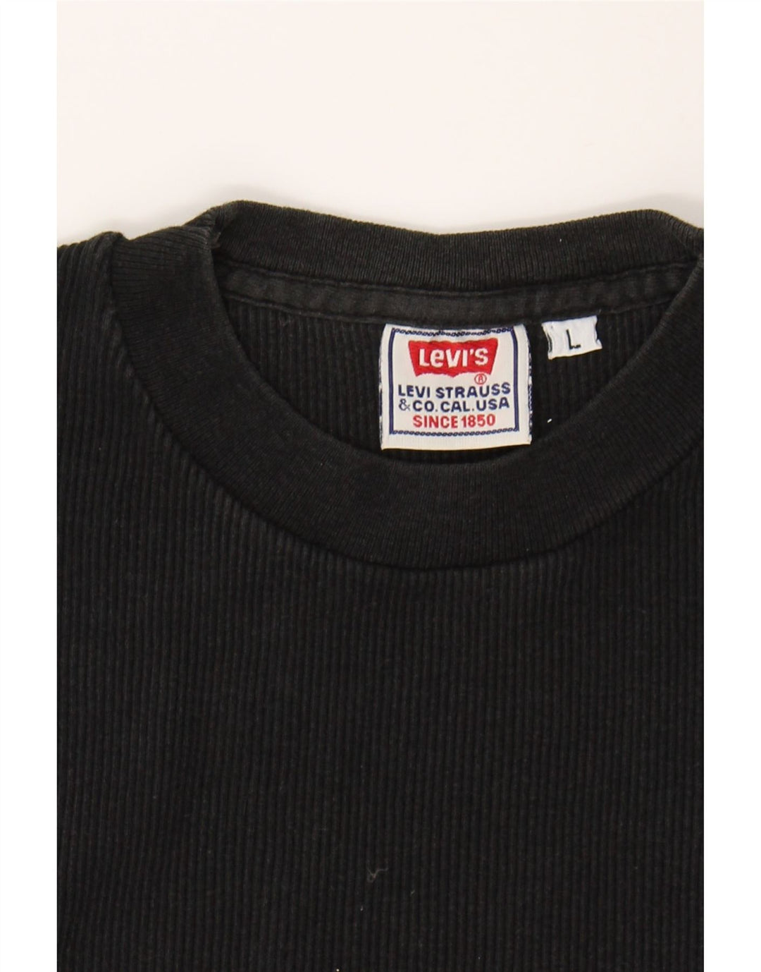 LEVI'S Womens T-Shirt Top UK 16 Large Black Cotton Vintage Levi's and Second-Hand Levi's from Messina Hembry 