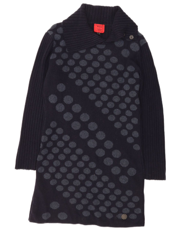 Abito maglione a maniche lunghe da donna Barbour UK 14 Grande blu navy geometrico