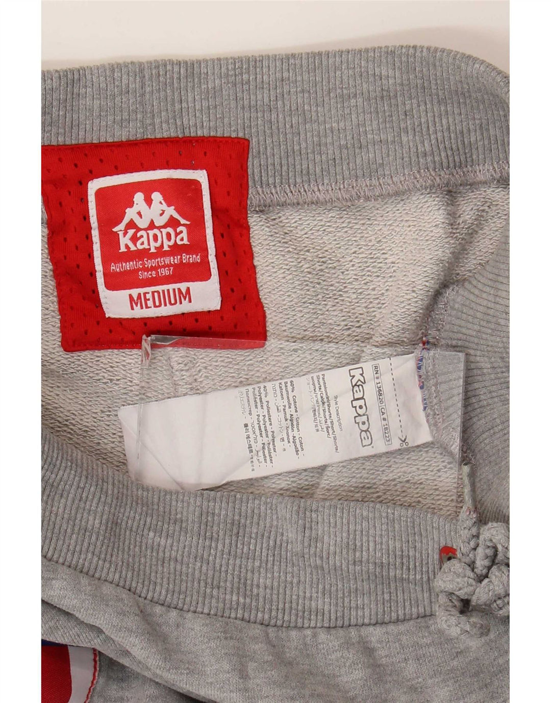 Pantaloncini sportivi grafici da uomo Kappa in cotone color block grigio medio