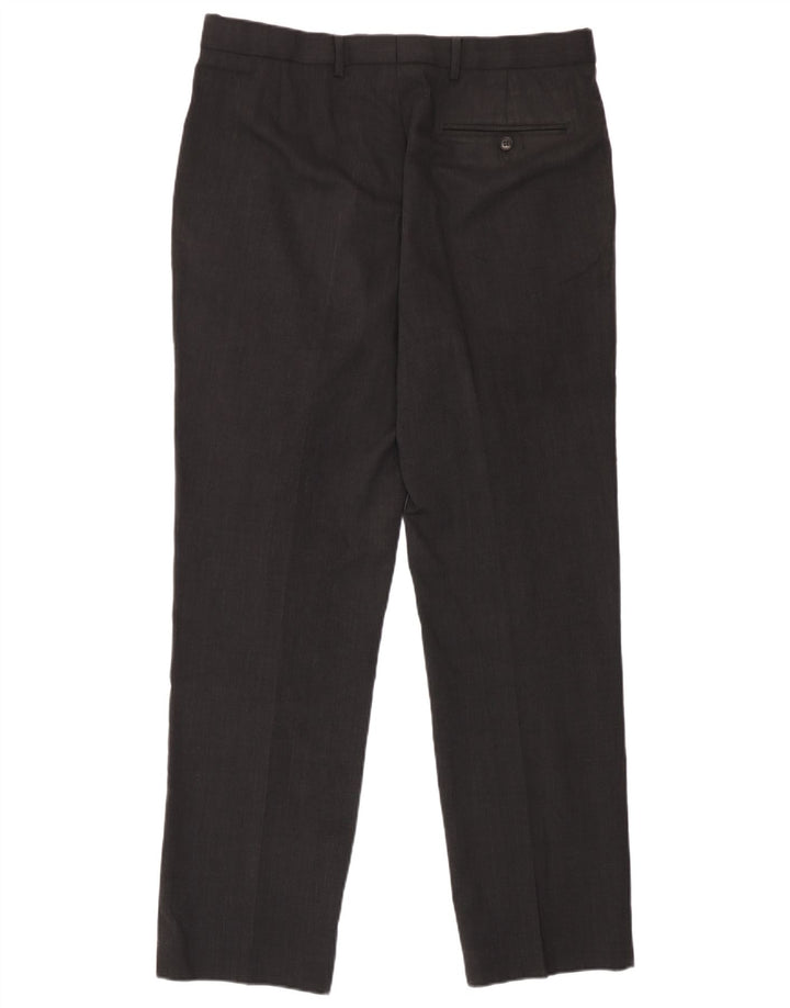 Pantaloni da abito vestibilità regolare da uomo Marks & Spencer W34 L31 lana grigia