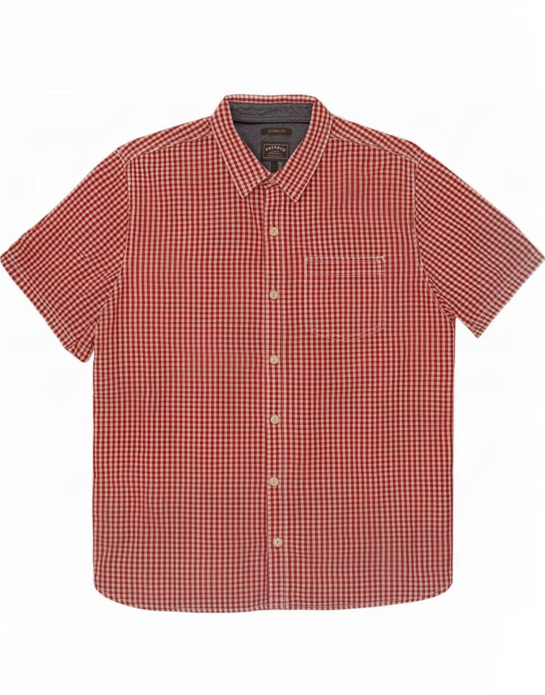 Camicia da uomo a maniche corte dal taglio classico Fat Face, grande in cotone a quadretti rossi