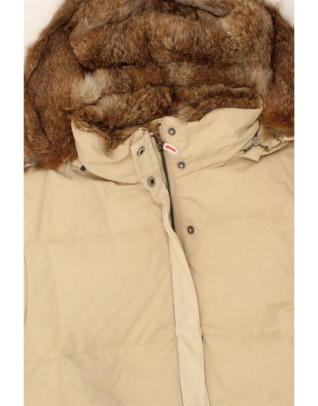 MARINA YACHTING Womens Hooded Padded Coat IT 44 Medium Beige Cotton Vintage Marina Yachting and Second-Hand Marina Yachting from Messina Hembry 
