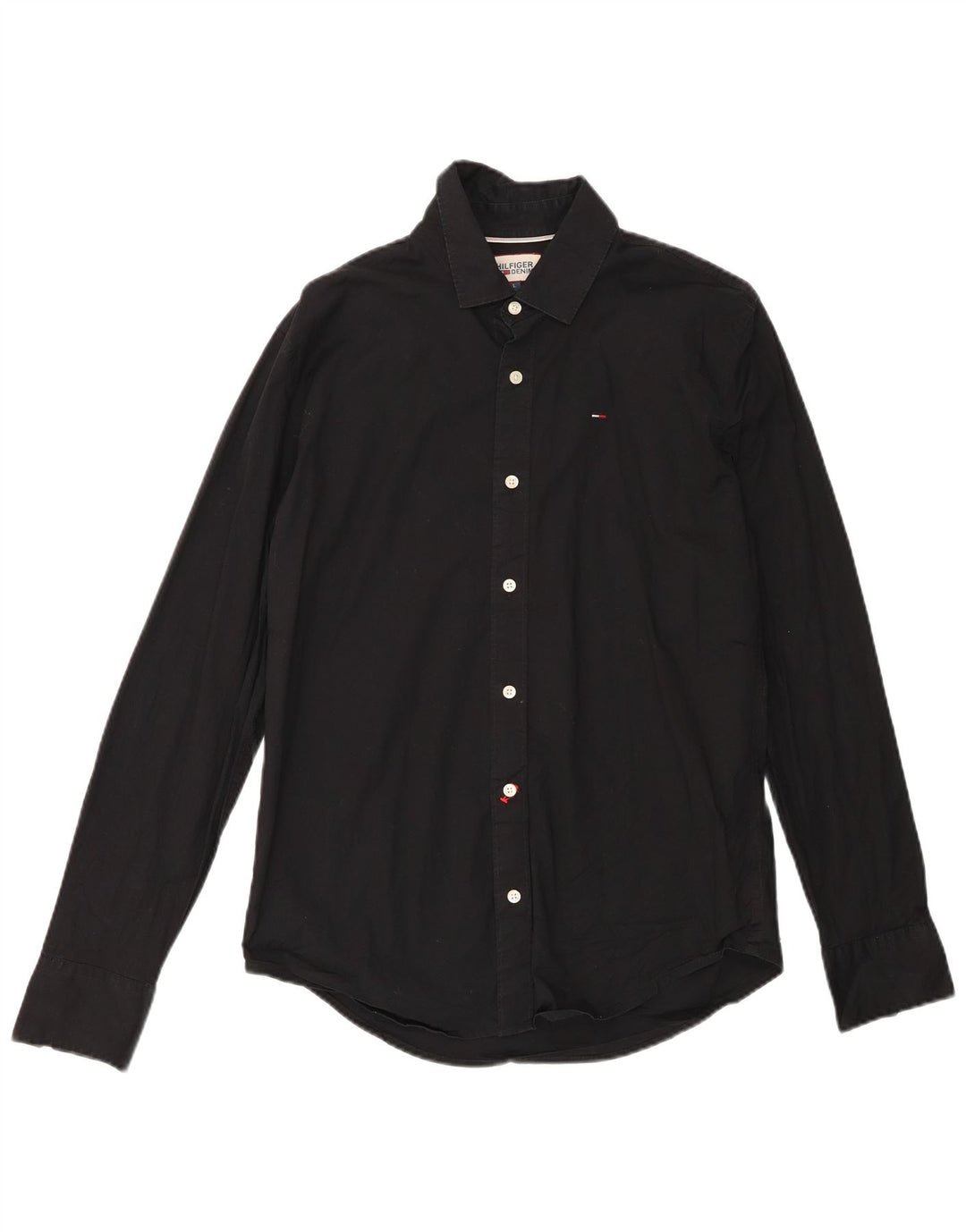 TOMMY HILFIGER Camicia da uomo grande in cotone nero
