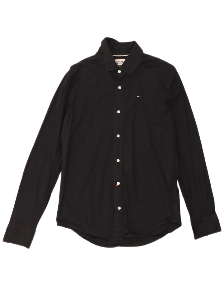 TOMMY HILFIGER Camicia da uomo grande in cotone nero