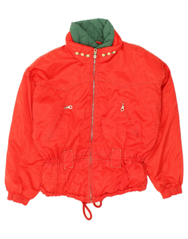 BELFE & BELFE Womens Windbreaker Jacket IT 42 Medium Red Floral Vintage Belfe & Belfe and Second-Hand Belfe & Belfe from Messina Hembry 