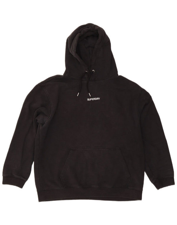 Felpa con cappuccio da uomo Superdry XL in cotone nero