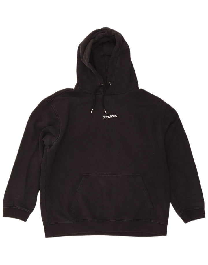 Felpa con cappuccio da uomo Superdry XL in cotone nero