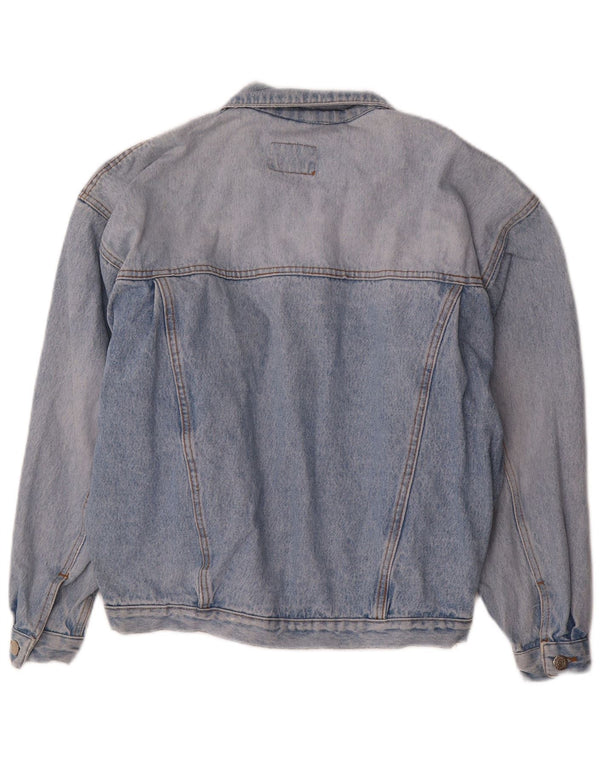 Giacca di jeans vintage da uomo vestibilità ampia UK 36 piccola blu
