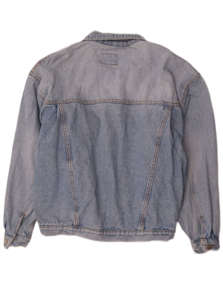 Giacca di jeans vintage da uomo vestibilità ampia UK 36 piccola blu