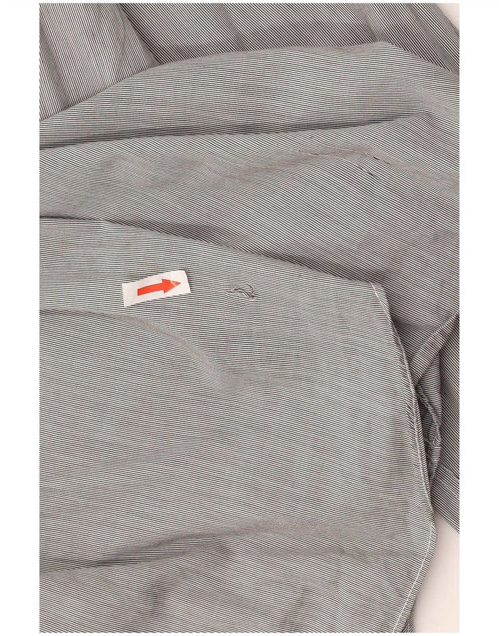 Camicia da uomo slim fit Massimo Dutti XL in cotone a righe grigie